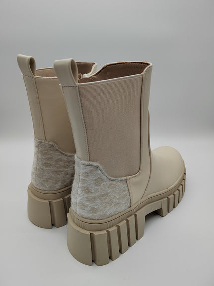 Boots mit Leo-Details in Beige Artikel 3810