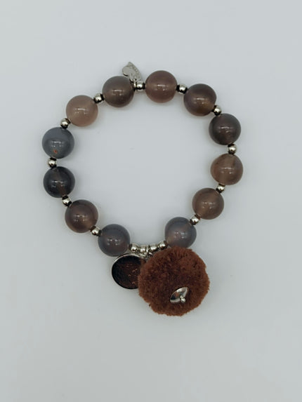 Armband mit Bommel in Grau/Braun Farben Artikel 5326