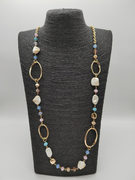 Kette mit goldenen Gliedern und Shell pearl Artikel 5533