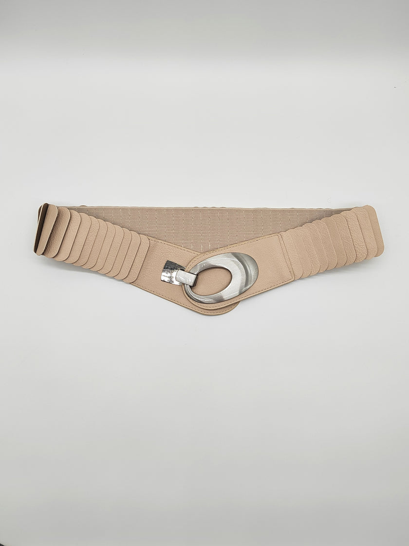 Stretchgürtel mit runder Schnalle Silber in versch. Farben Artikel 5572