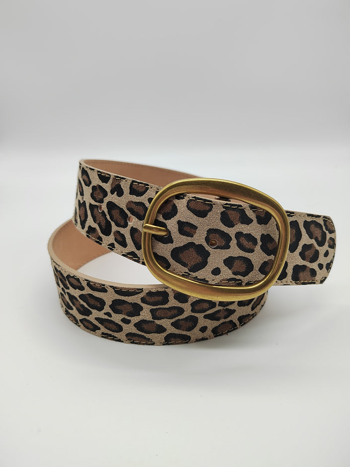 Gürtel mit kleinem Leo-Print Gold