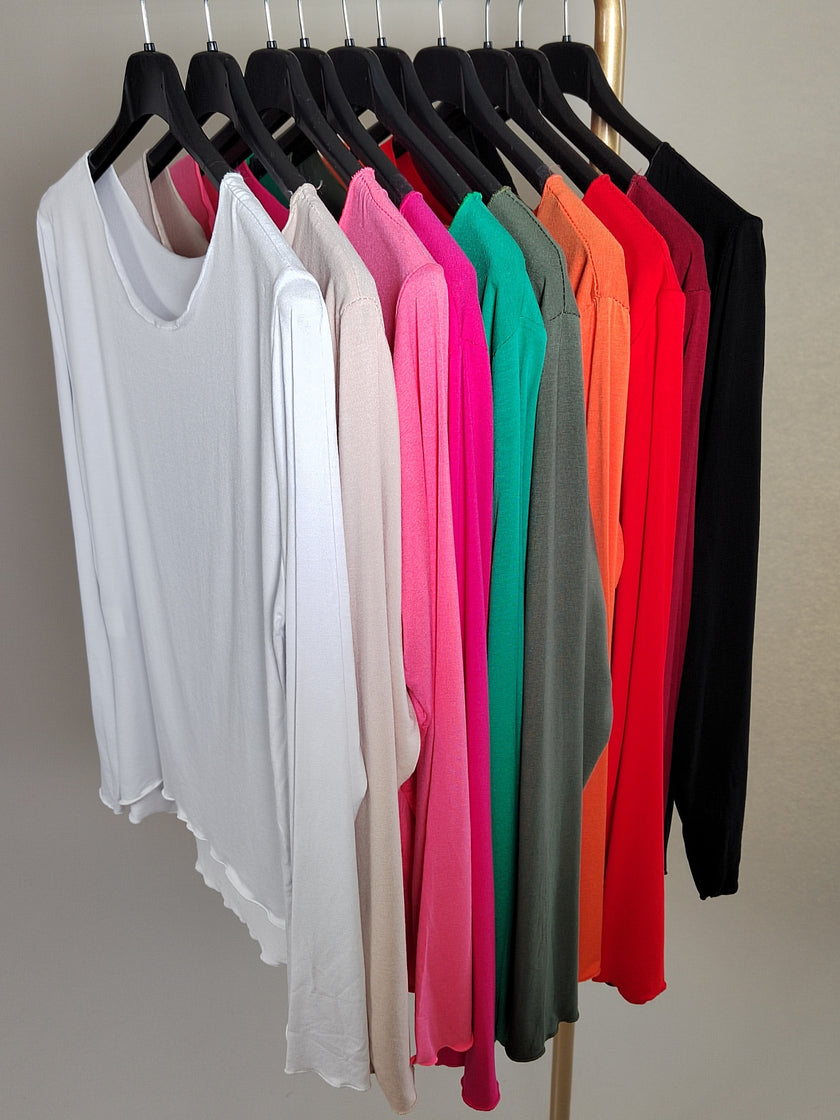 Langarmshirt Uni Basic in versch. Farben Artikel 2336