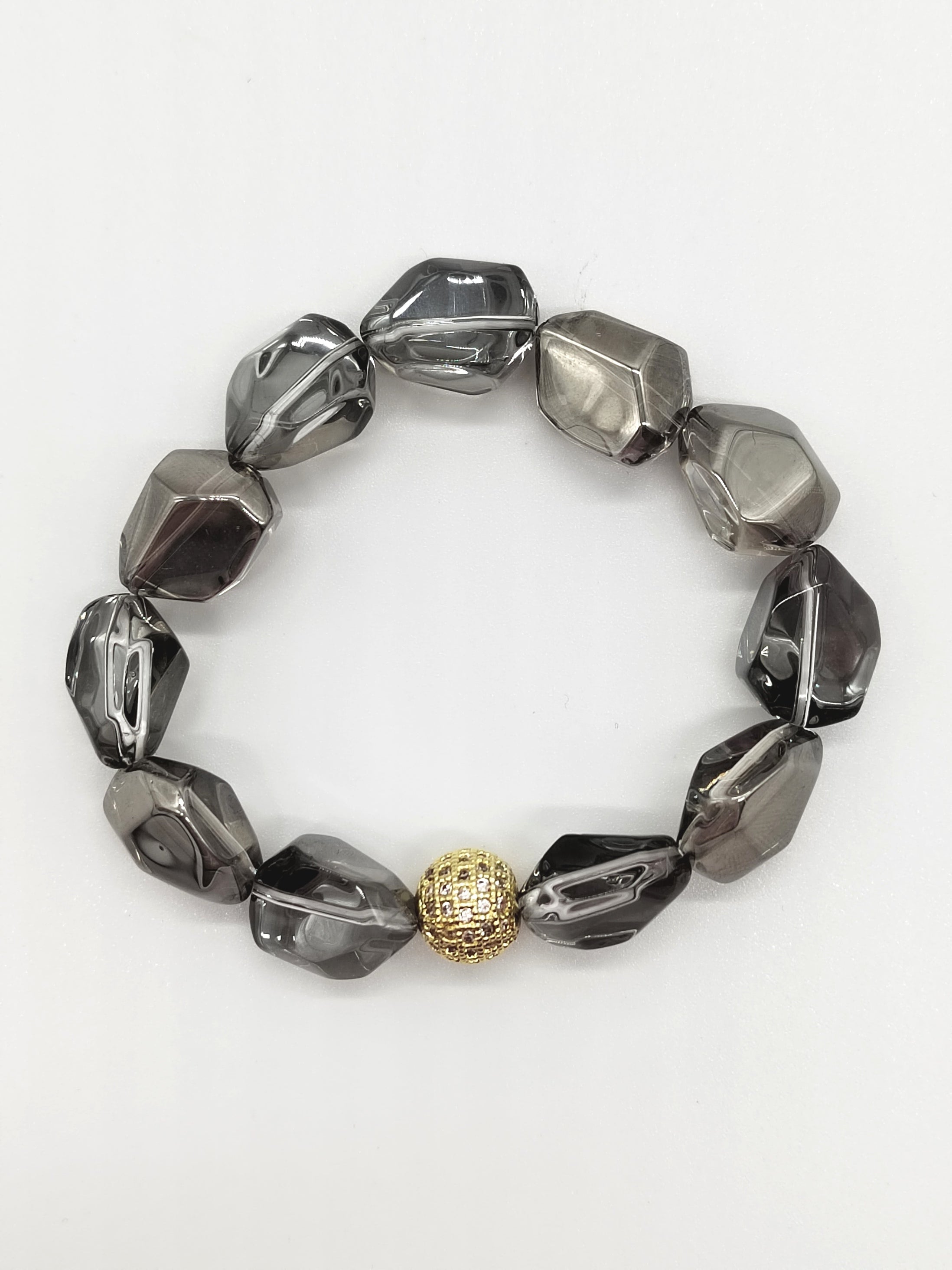 Armband mit Glassteinen von MOSHI in Grau Artikel 5727