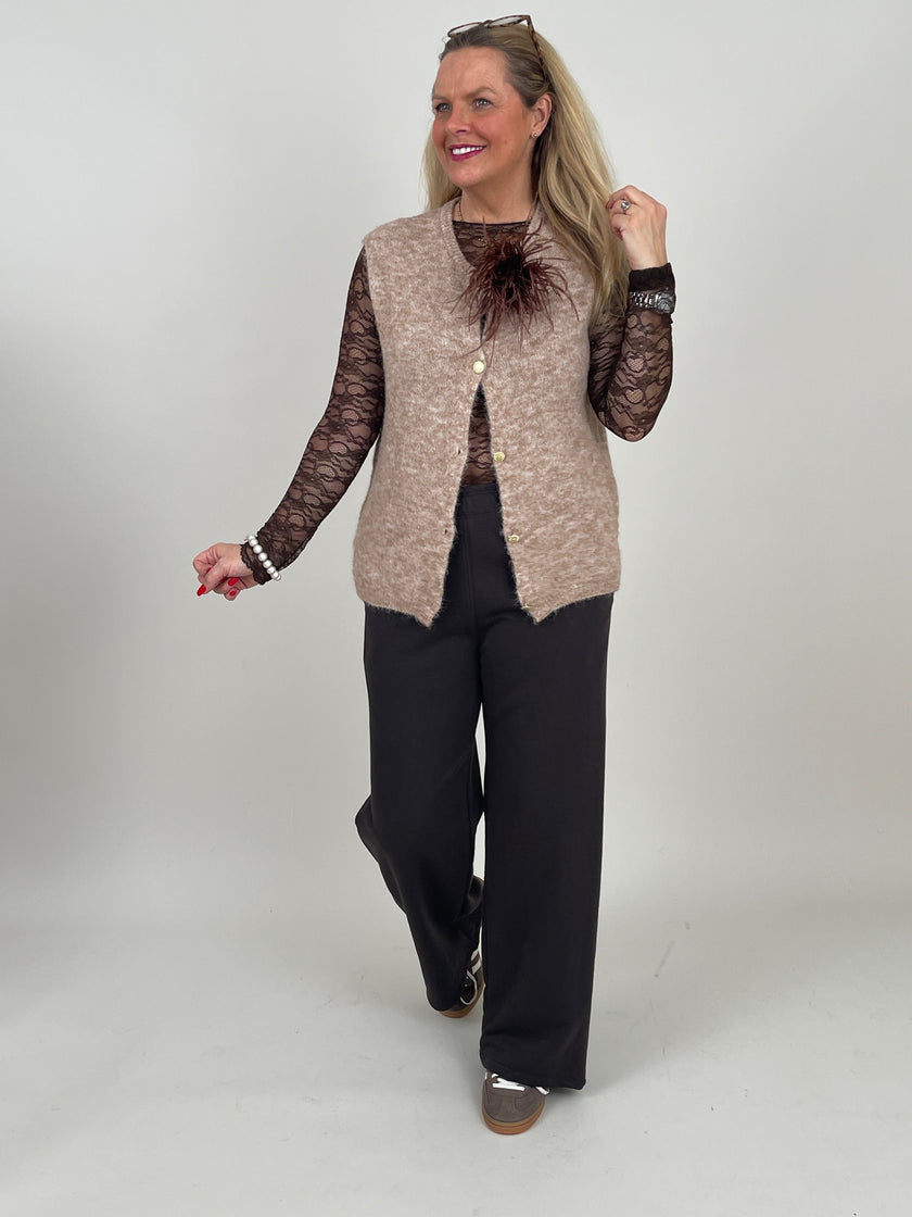 Weste Goldknöpfe in Camel Art. 6576