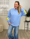 Sweatshirt mit Schriftzug in Blau Artikel 6791
