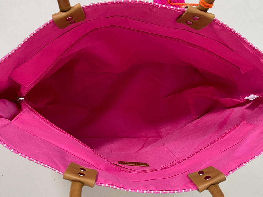 Tasche Groß Pink/Orange gestreift Artikel 5763