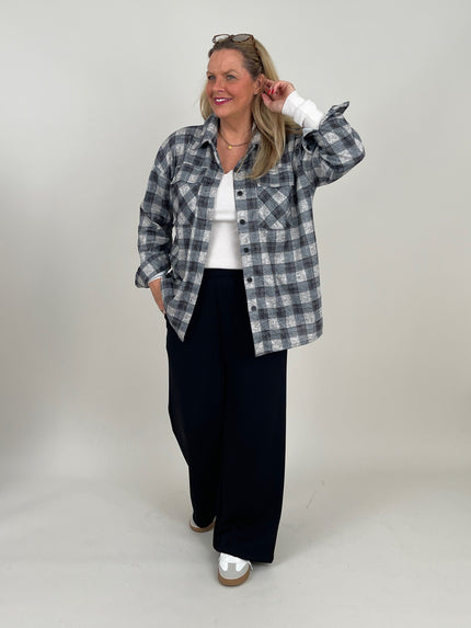 Blusenhemd Karo Muster in Grautönen Artikel 6547