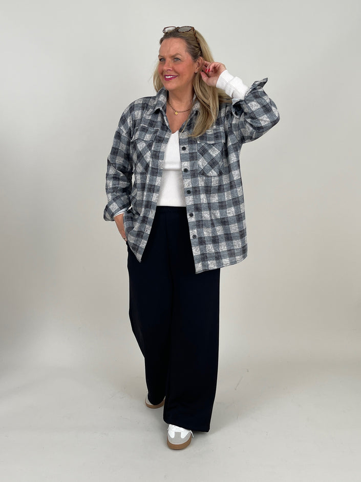 Blusenhemd Karo Muster in Grautönen Artikel 6547