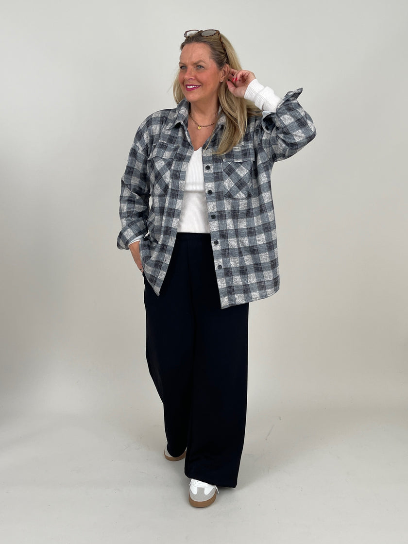 Blusenhemd Karo Muster in Grautönen Artikel 6547