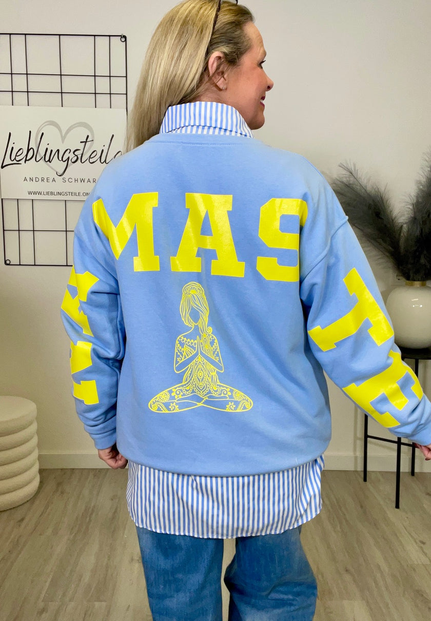 Sweatshirt mit Schriftzug in Blau Artikel 6791