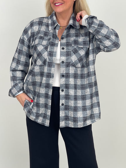 Blusenhemd Karo Muster in Grautönen Artikel 6547