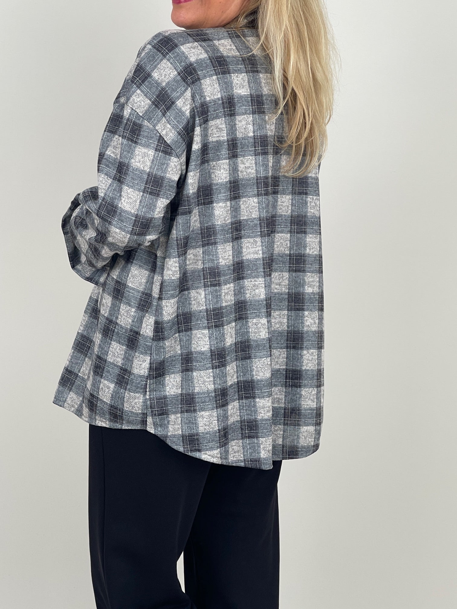 Blusenhemd Karo Muster in Grautönen Artikel 6547
