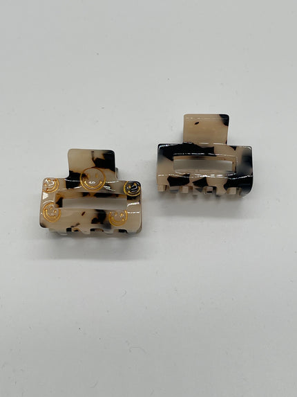 Haarklammer Klein Beige/Schwarz Artikel 5130