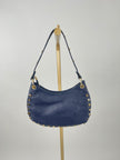 Tasche Echtleder mit Nieten in Marine