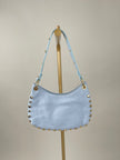 Tasche Echtleder mit Nieten in Hellblau