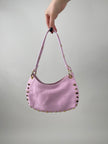 Tasche Echtleder mit Nieten in Rosa