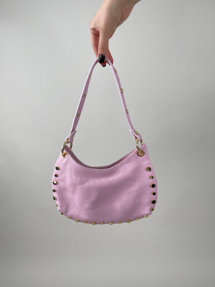 Tasche Echtleder mit Nieten in Rosa Art. 7118