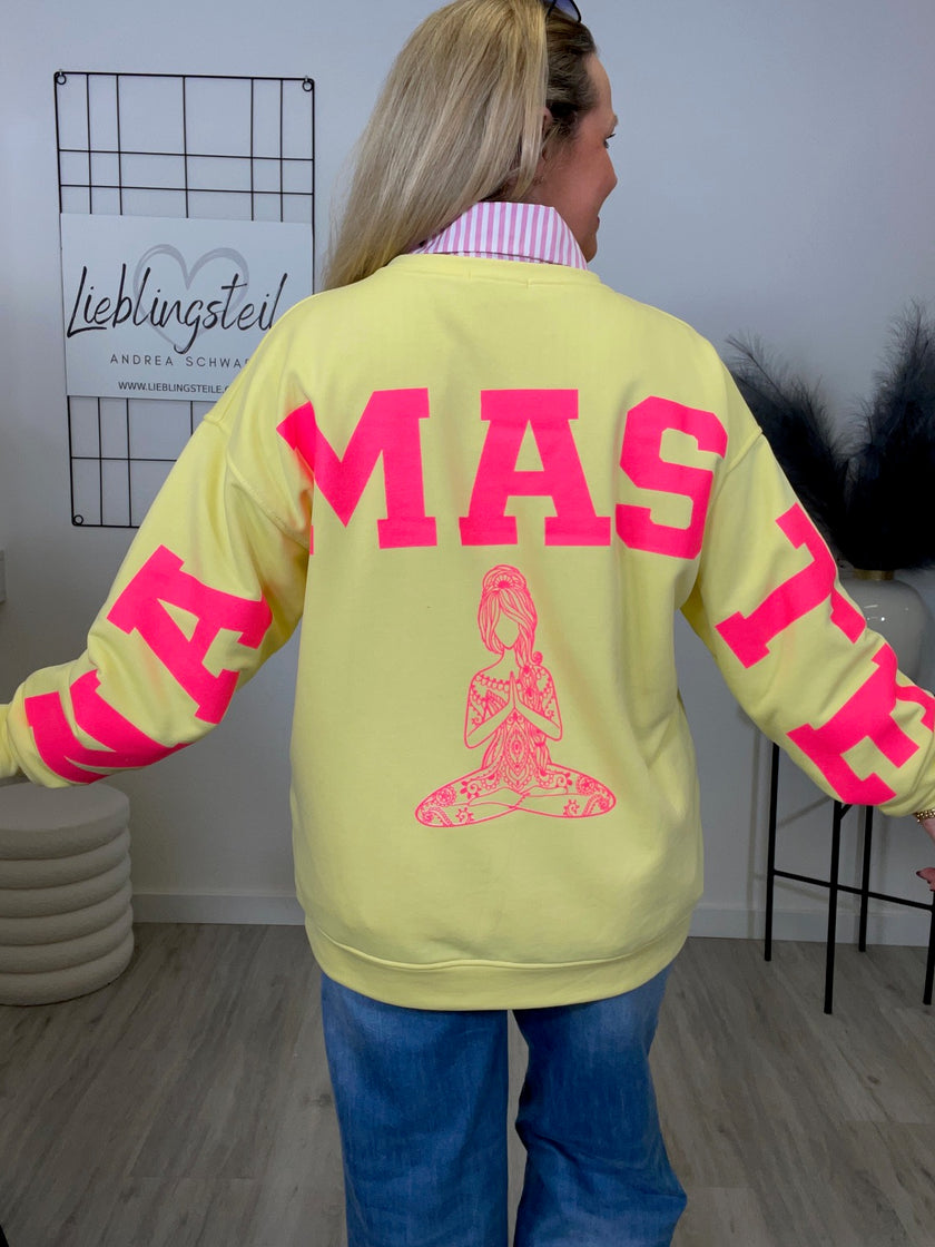 Sweatshirt mit Schriftzug in Gelb Artikel 6790
