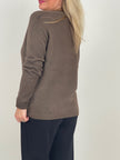 Pullover Feinstrick mit Herz in Braun Art. 6542