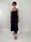 Kleid Satin-Ausschnitt in Schwarz Artikel 6198