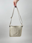 Tasche Echtleder mit Nieten in Beige