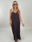 Kleid Satin-Ausschnitt in Mokka Artikel 6197