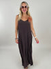 Kleid Satin-Ausschnitt in Mokka Artikel 6197