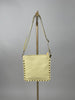 Tasche Echtleder mit Nieten in Gelb