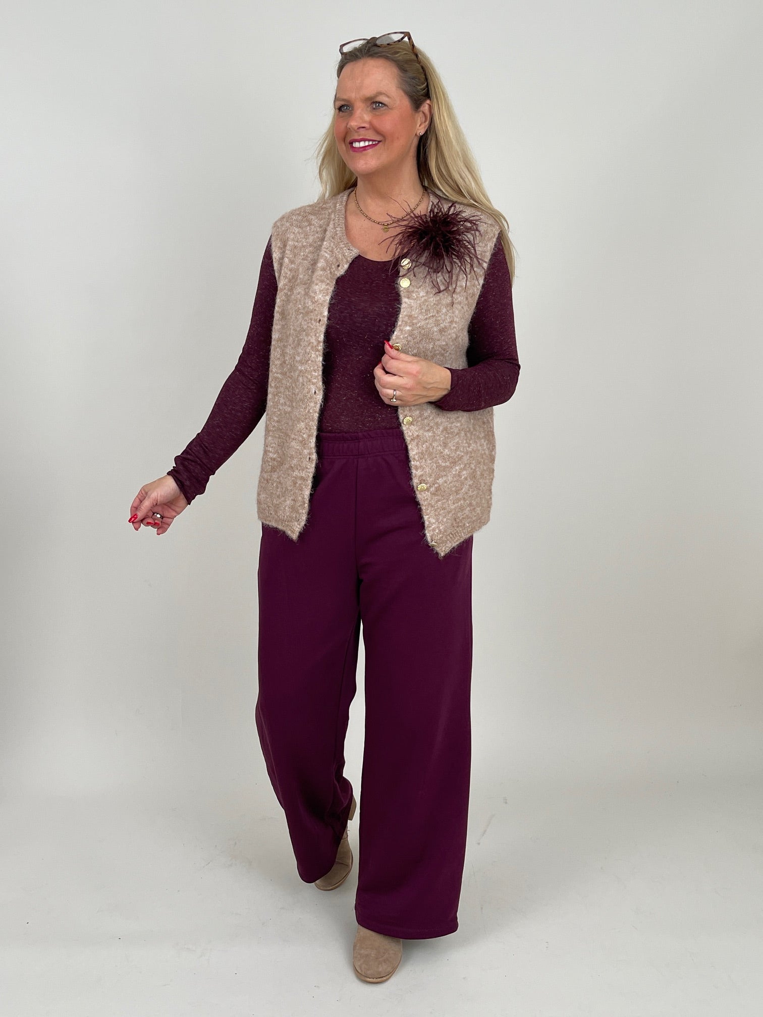 Weste Goldknöpfe in Camel Art. 6576