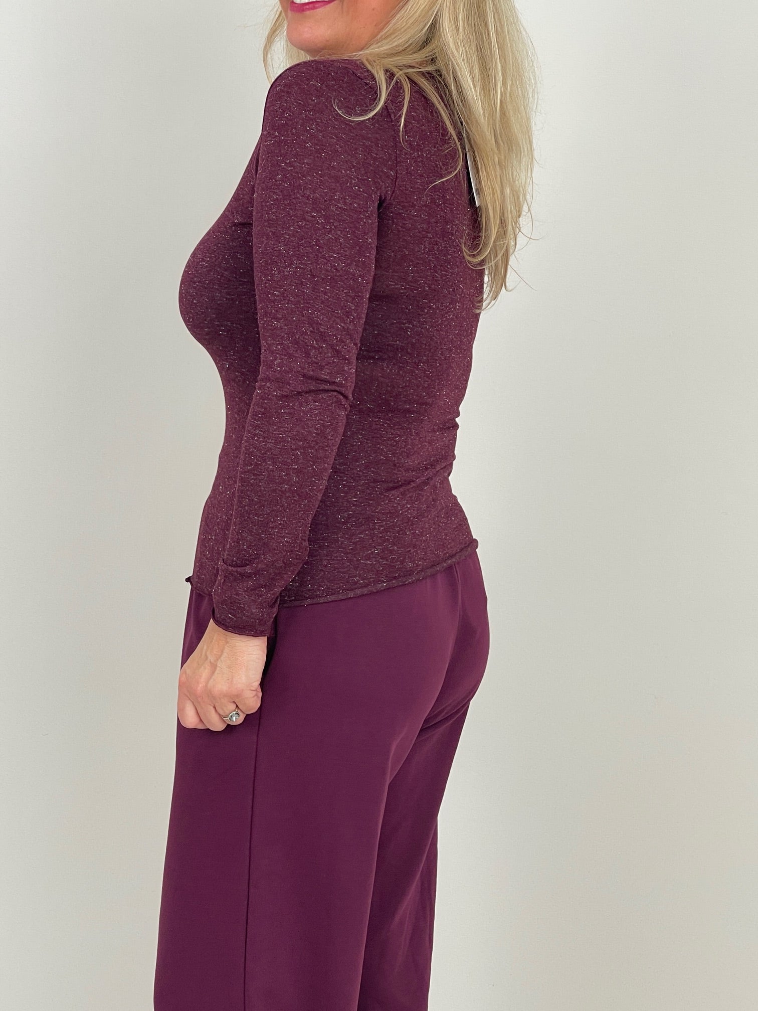 Langarmshirt Uni/Glitzer in versch. Farben Artikel 6548