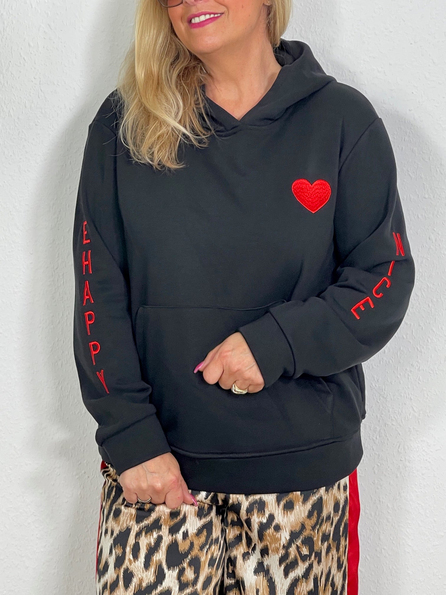 Hoodie mit Stickerei Herz Artikel 5096