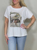 T-Shirt mit Aufdruck in Weiß/Khaki Artikel 5775