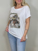 T-Shirt mit Aufdruck in Weiß/Khaki Artikel 5775