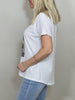 T-Shirt mit Aufdruck in Weiß/Khaki Artikel 5775