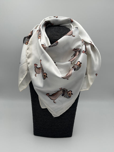 Tuch 70X70 Dackel in Creme