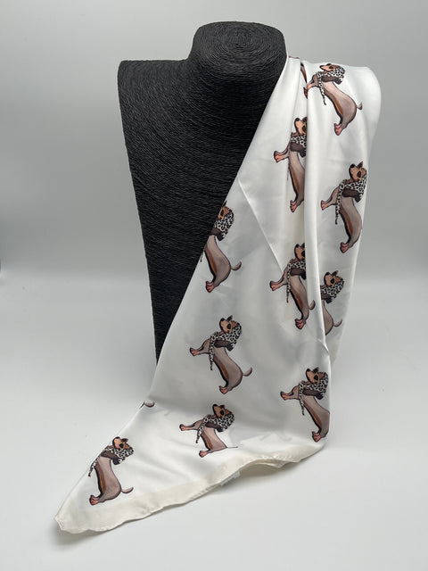 Tuch 70X70 Dackel in Creme