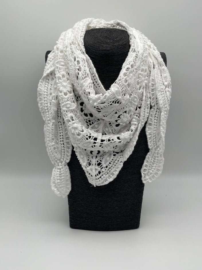Tuch Boho in Weiß
