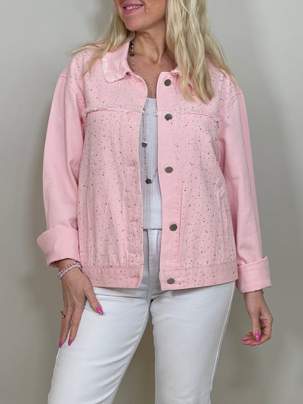 Jeansjacke mit Strasssteinen in versch. Farben Artikel 5767
