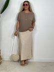 Rock Maxi mit Streifen in Beige/Taupe Artikel 5099