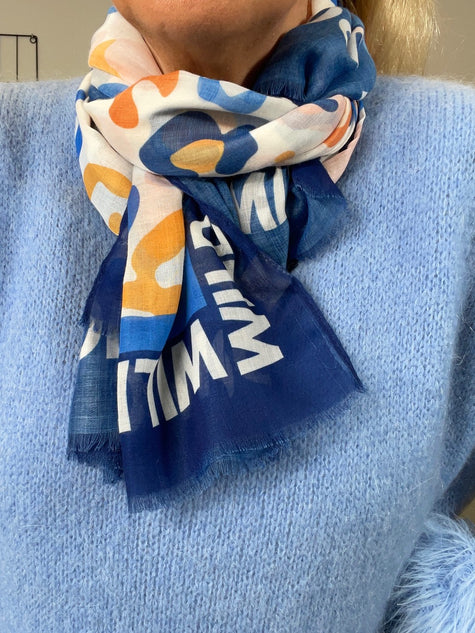 Schal Wild Mood in Blau/Bunt Leo Art. 6814