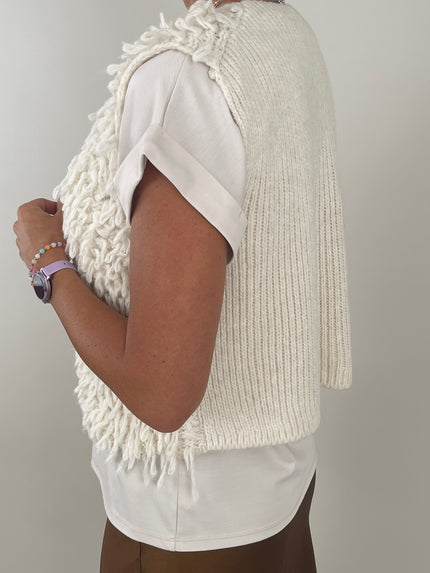 Weste mit Fransen in Creme Artikel 6205