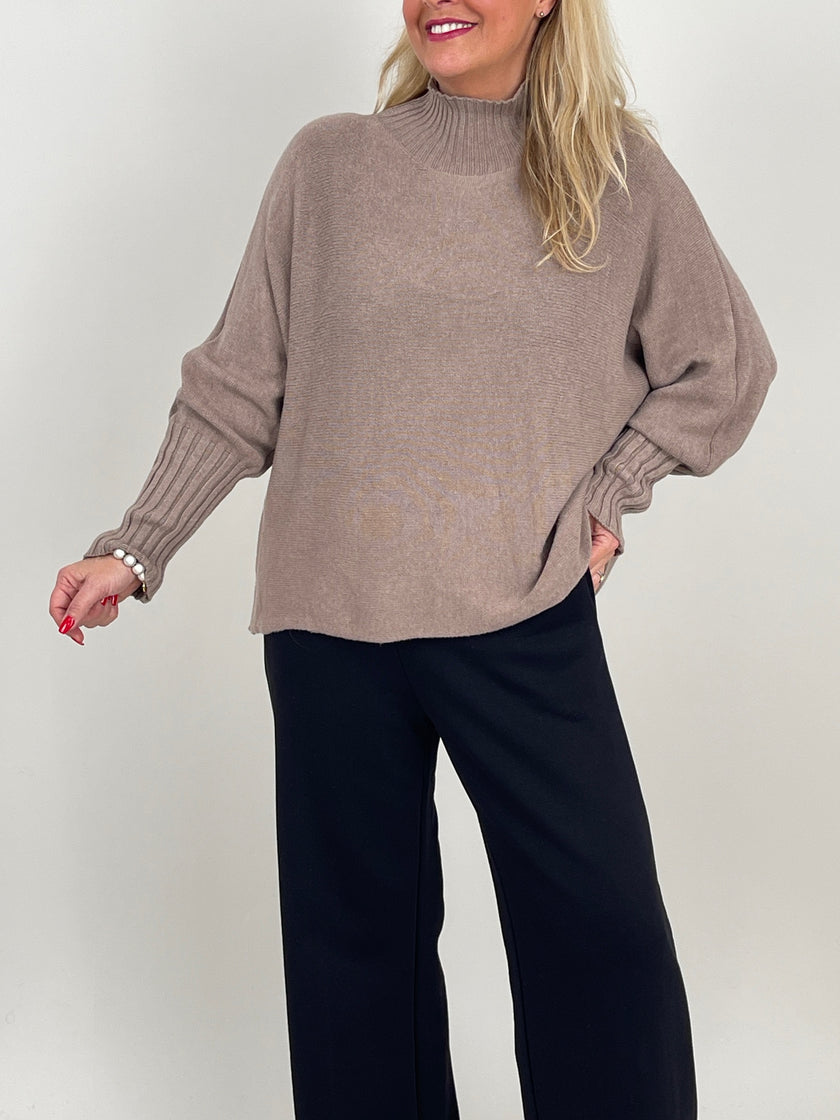 Feinstrickpullover mit Stehkragen in versch. Farben Art. 6566