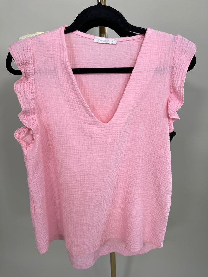 Musselin Top mit Rüschen versch. Farben Artikel 5772