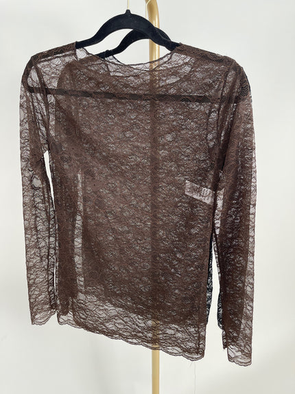 Langarmshirt aus Spitze in versch. Farben Art. 6559