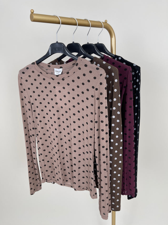 Langarmshirt Cashmere Punkte in versch. Farben Artikel 6549