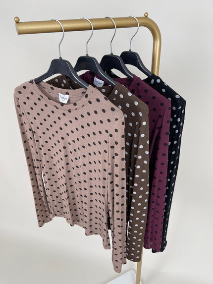 Langarmshirt Cashmere Punkte in versch. Farben Artikel 6549