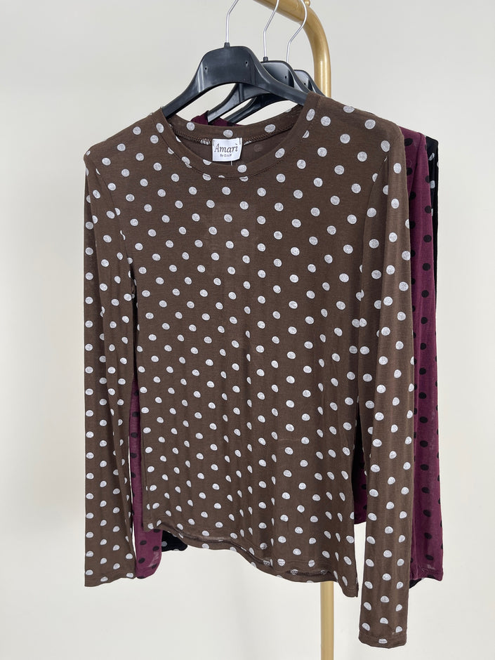 Langarmshirt Cashmere Punkte in versch. Farben Artikel 6549