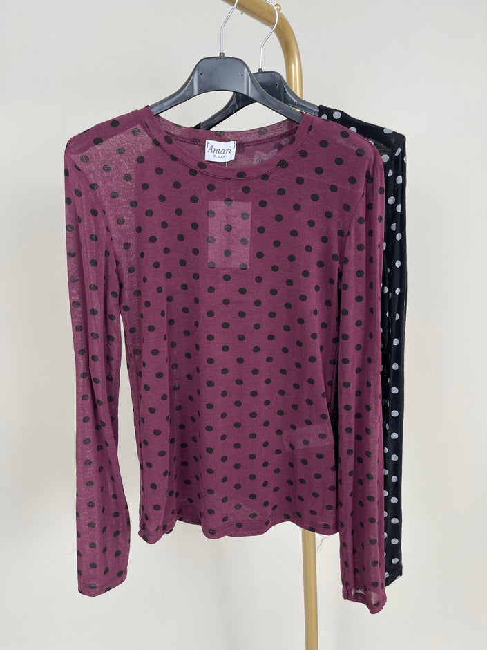 Langarmshirt Cashmere Punkte in versch. Farben Artikel 6549