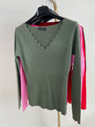 Pullover ZickZack gerippt in versch. Farben Art. 6294