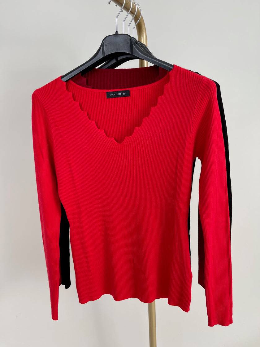 Pullover ZickZack gerippt in versch. Farben Art. 6294